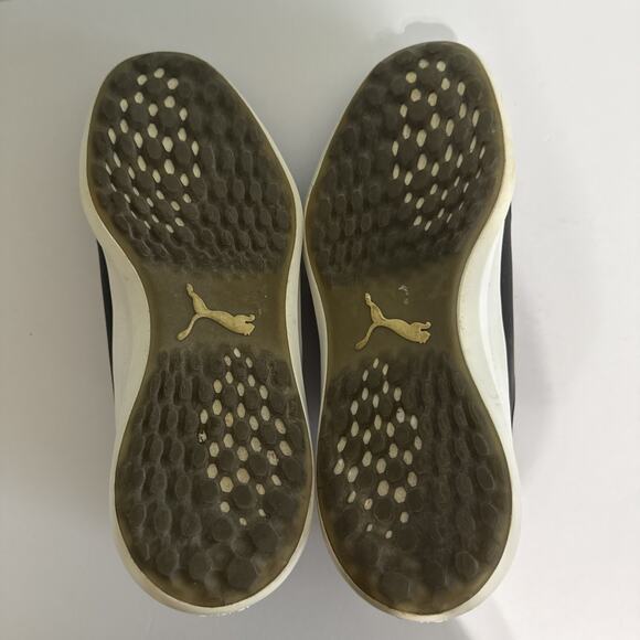 Puma Ignite Fasten8 Disc Golf Spike-less golf shoes Black/Gray/Gold Mens 12 - Picture 7 of 8